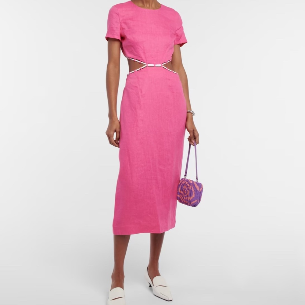 Staud Pink Linen Dress